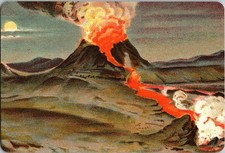 Mauna Loa Volcano Erupting Hawaii Lava Modern Postcard CA4