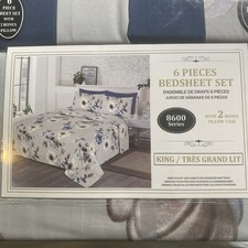 6 Pc Bedsheet Set 8600 Series Size KING with 2 Bonus Pillow Cases Floral