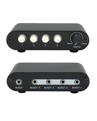 4-Way 3.5mm Stereo Audio Switch Input Signal Source Switcher Selector Splitte...