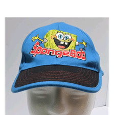 Nickelodeon SpongeBob Boys Baseball Cap Blue/Black Adjustable 55cm Cotton
