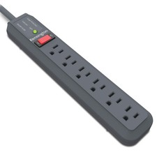 Kensington Guardian 6 Outlet Power Strip, 15ft Cord, Multi-Color