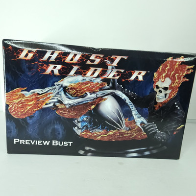 Ghost Rider Hell Cycle Bust Statue Preview Diamond Select 712/5,000 New Box Dent