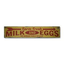 Farm Fresh Milk  Eggs, Custom Family - Rustic Distressed Wood Sign