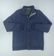 Banana Republic Men's Funnel Neck Button  Zipper Jacket Sweatshirt Pocket sz LG