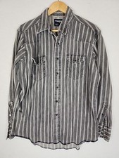 VTG Wrangler Brushpopper Shirt L 17 34 X-Long Tails Pearl Snap Western 90s USA