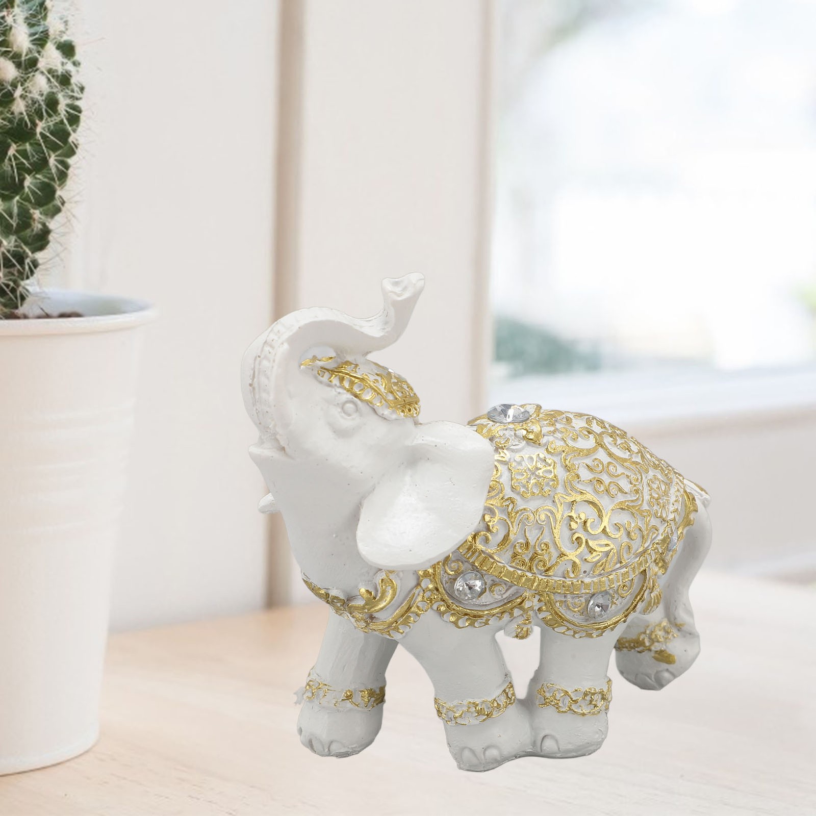 Elephant Statue Cute Resin Elephant Figurine For Bookshelf