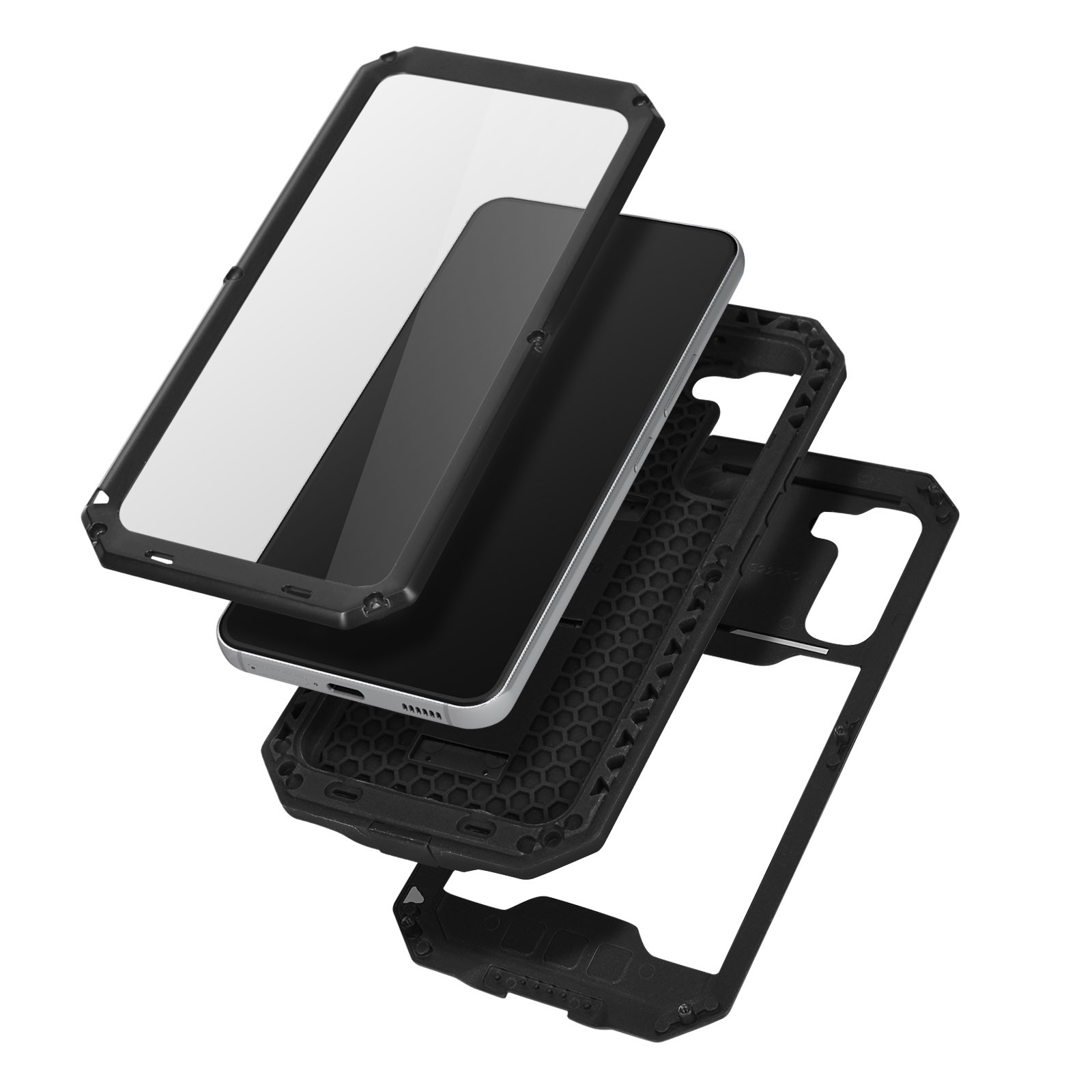 Coque Galaxy S22 Antichoc Noire avec Béquille Intégrée et Protection Caméra