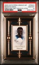 2023-24 FUTERA UNIQUE PRESTIGE 23KT GOLD PLATED BUKAYO SAKA ENGLAND /10 PSA 10