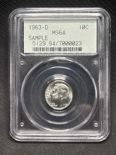 1963-D Roosevelt Dime- PCGS MS64 OGH Sample Gen 2.1