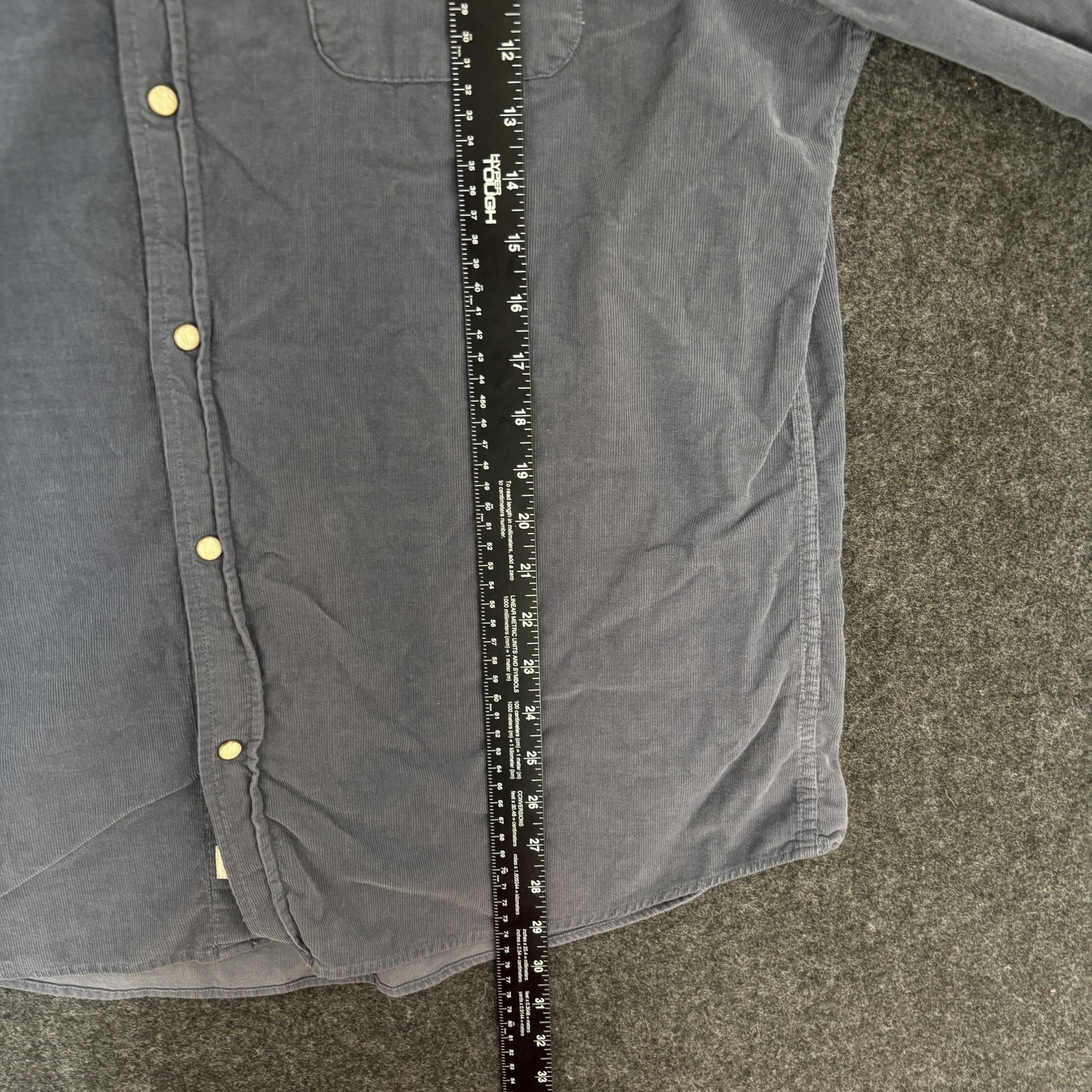 Marine Layer Shirt Men's Large Blue Corduroy Pocket Soft Casual Faded