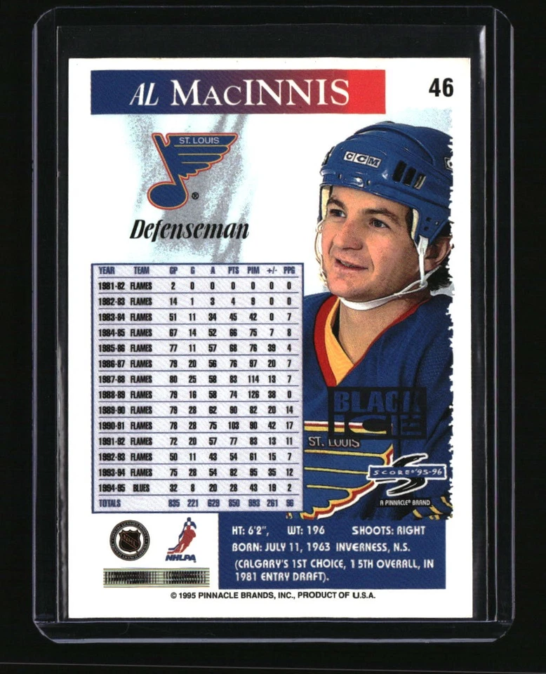 1995-96 Score #46 Al MacInnis Black Ice Artist's Proofs - Image 2 of 2