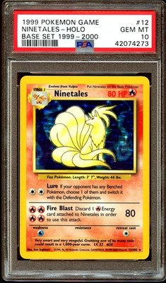 PSA 10 GEM MINT Ninetales 12/102 Base Set 1999-2000 HOLO RARE
