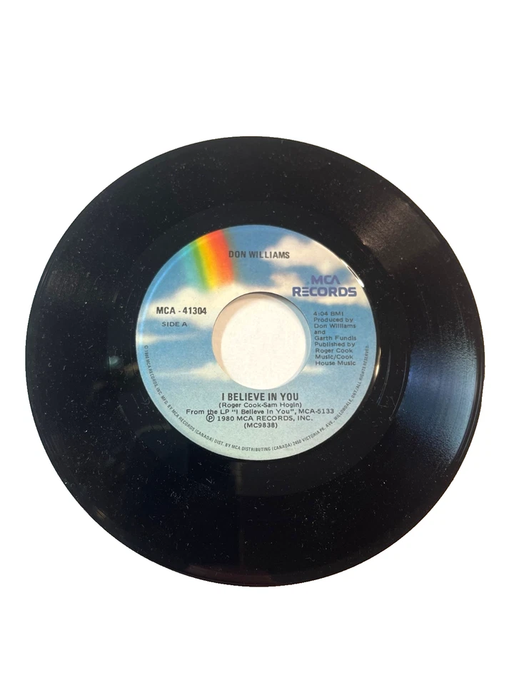 Don Williams- 'I believe in you' & 'It only rains on me' 7" 45 RPM (#345) - Image 2 of 3