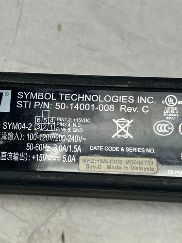 Alimentation Symbol SYM04-2 50-14001-008 15VDC 5A. & CÂBLE 25-72614-01R - Photo 4 sur 11