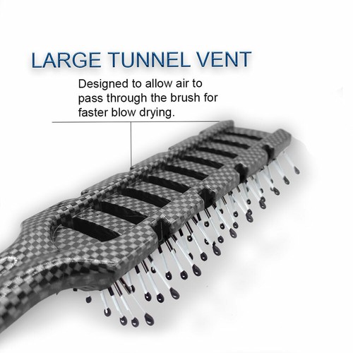 2er Pack Carbon Style Herren Bürste Soft Medium Pins Jeder Haartyp Einfach Styling - Bild 5 von 5