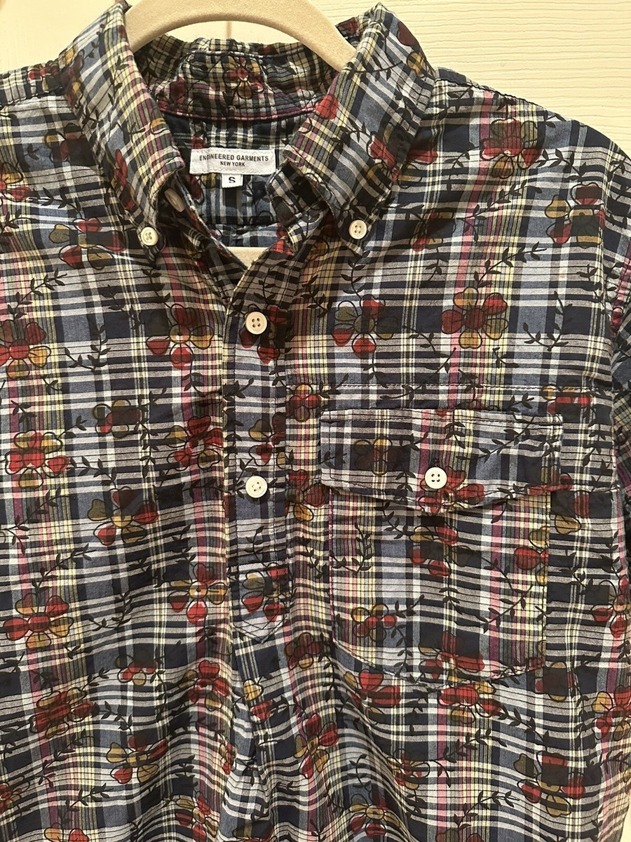 Engineered Garments Popover BD Shirt-Plaid/Floral Multi Color