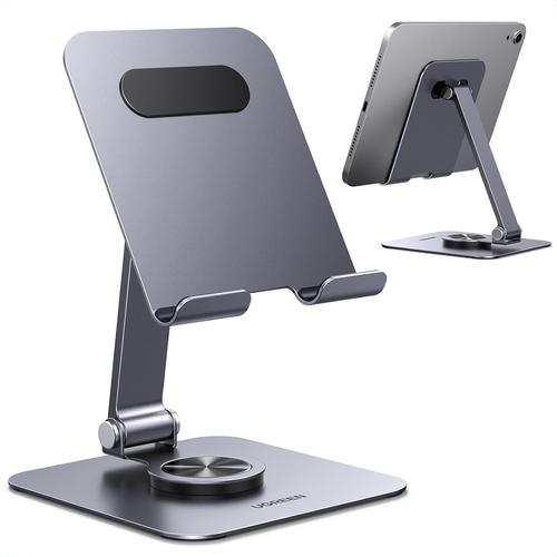 Tablet Stand Holder for Desk 360° Rotating Base Aluminum Tablet Holder Adjustabl