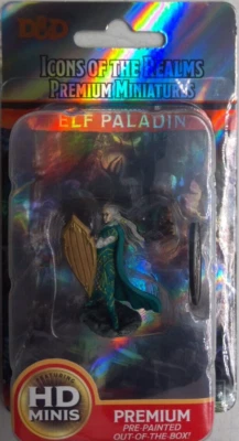 WIZKIDS DUNGEONS & DRAGONS ICONS PREMIUM MINIATURES ~ ELF FEMALE PALADIN