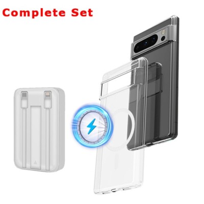 Option - TPU Anti-Slip Magnetic Case wire-free Power Bank fit Google Pixel 8 Pro