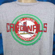 vintage 80s ST. LOUIS CARDINALS TRENCH T-Shirt MEDIUM/LARGE baseball mlb thin