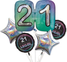 Anagram Finally 21 Foil Balloon Bouquet 5 Piece Finally Legal Birthday Party