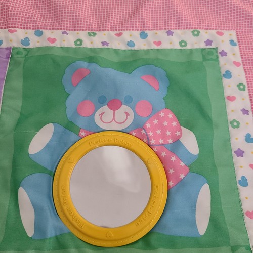 Vintage Fisher Price Baby Blanket Tummy Time Activity Mat 1983 Satin Mirror 137 - Picture 8 of 10