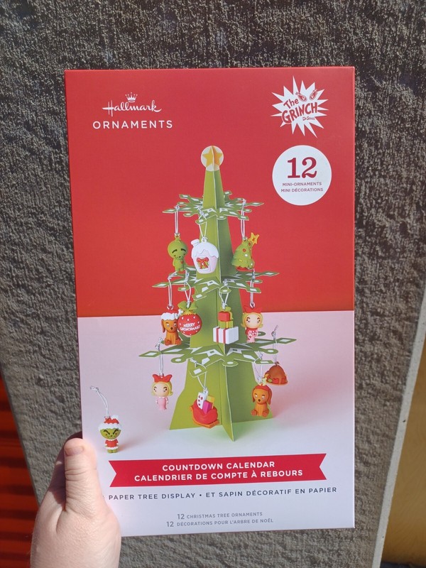 A - Hallmark Dr. Seuss's How Grinch Stole Christmas Paper Tree w/ 12 Ornaments