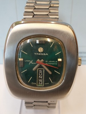 Green Dial Tressa Laser Beam 21 Jewels AUTHENTIC TRESSA LASER