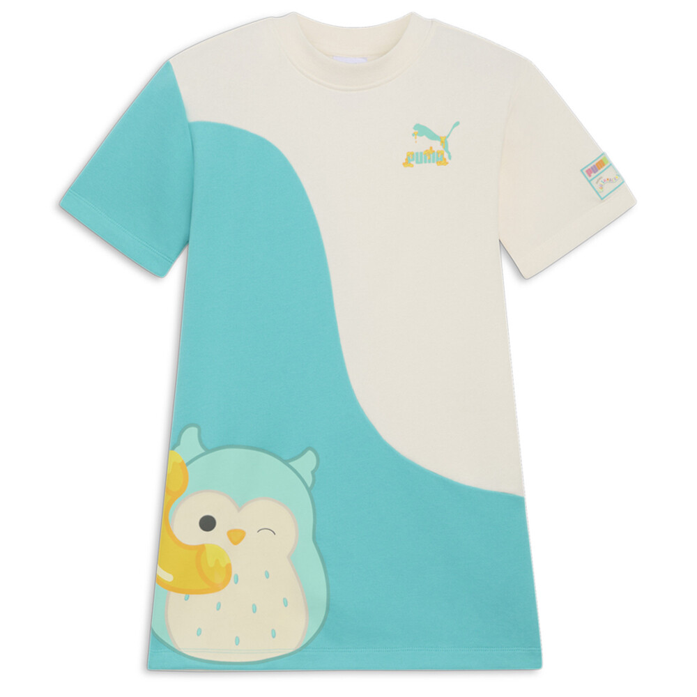 Платье-футболка Puma Winston Color Block с коротким рукавом X Squish Youth для девочек бежевого цвета,