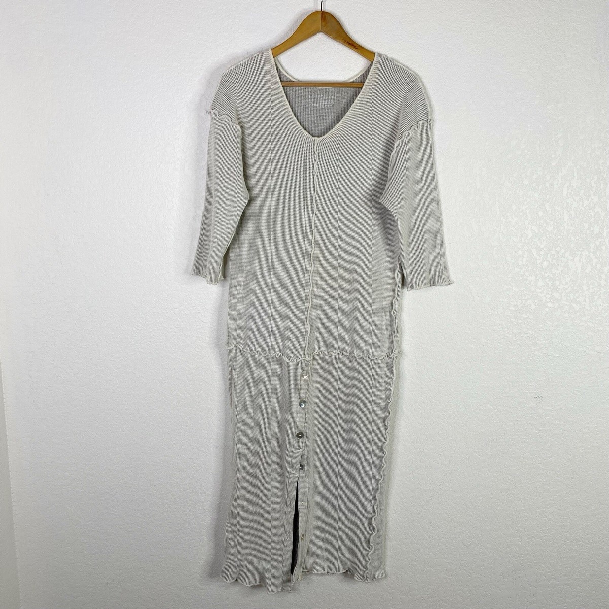 GARB Womens Size Small Gray Waffle Knit Maxi Dress Loungewear Casual  Neutral | eBay
