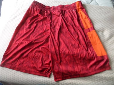 TEK GEAR MEN'S 'BASKETBALL SHORT DRYTEK SHORTS RED and ORANGE NWT XXL PP $30