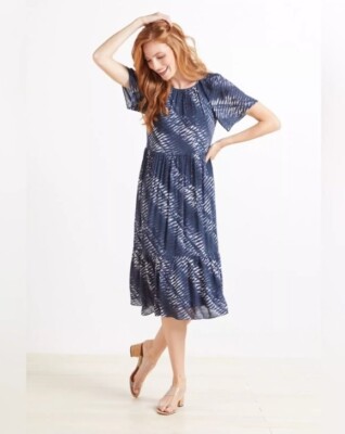 Rails Size XL Midi Dress Drew Tiered Tie Dye Blue Nile | eBay