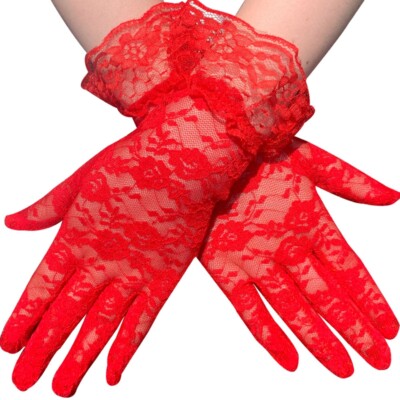 Women's Short Lace Fingerless Gloves - Gothic Floral Wedding Mittens In 4 Colors - Foto 9
