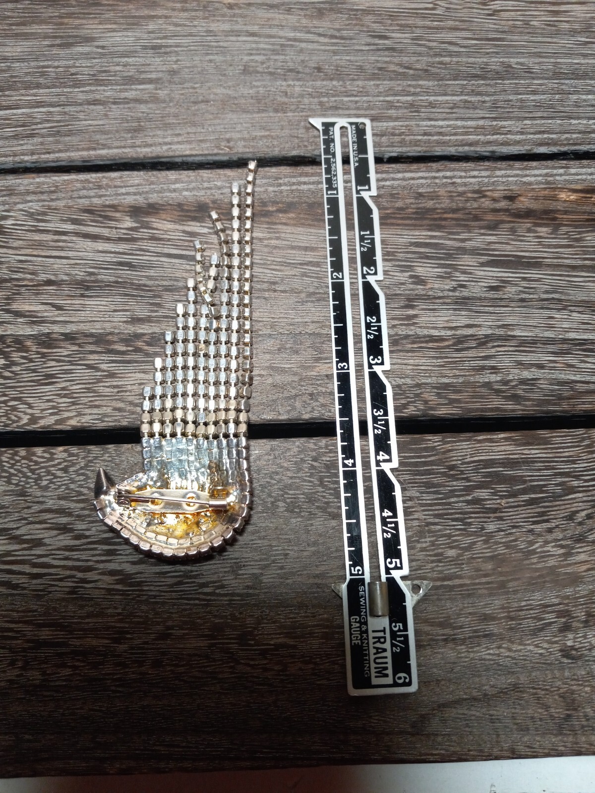 Vintage Unsigned EAGLE BIRD Rhinestone Green Blac… - image 5