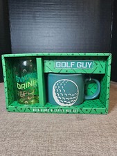 Sheffield Home Golf Guy Beer Glass And Coffee Mug Gift Set NIB