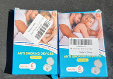 Lot of 2 Anti-Snoring Devices, Silicone Magnetic Nose Clips, 6 Pack 12 Total
