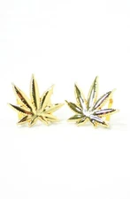 FULLY LACED LEAF LACE LOCKS - GOLD PAIR - NEW DUBRES MARIJUANA WEED 420 CANNABIS