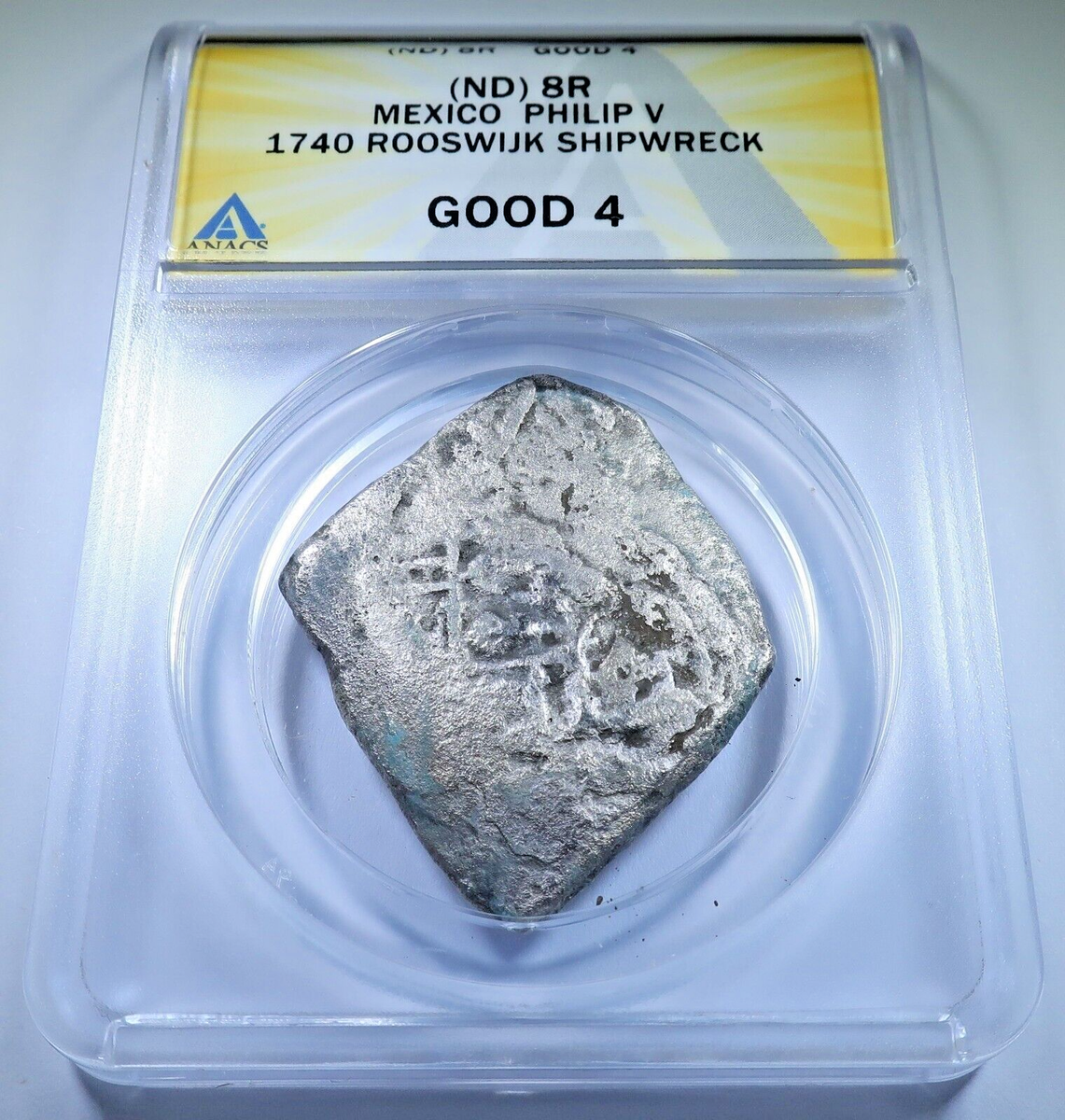 Rooswijk Shipwreck 1700's Spanish Mexico Silver 8 Reales Genuine