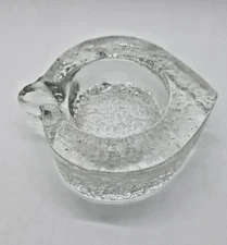 VTG 70’s Scandinavian Ice Glass Heart (Apple) Ashtray (Trinket) Vide Poche Bowl