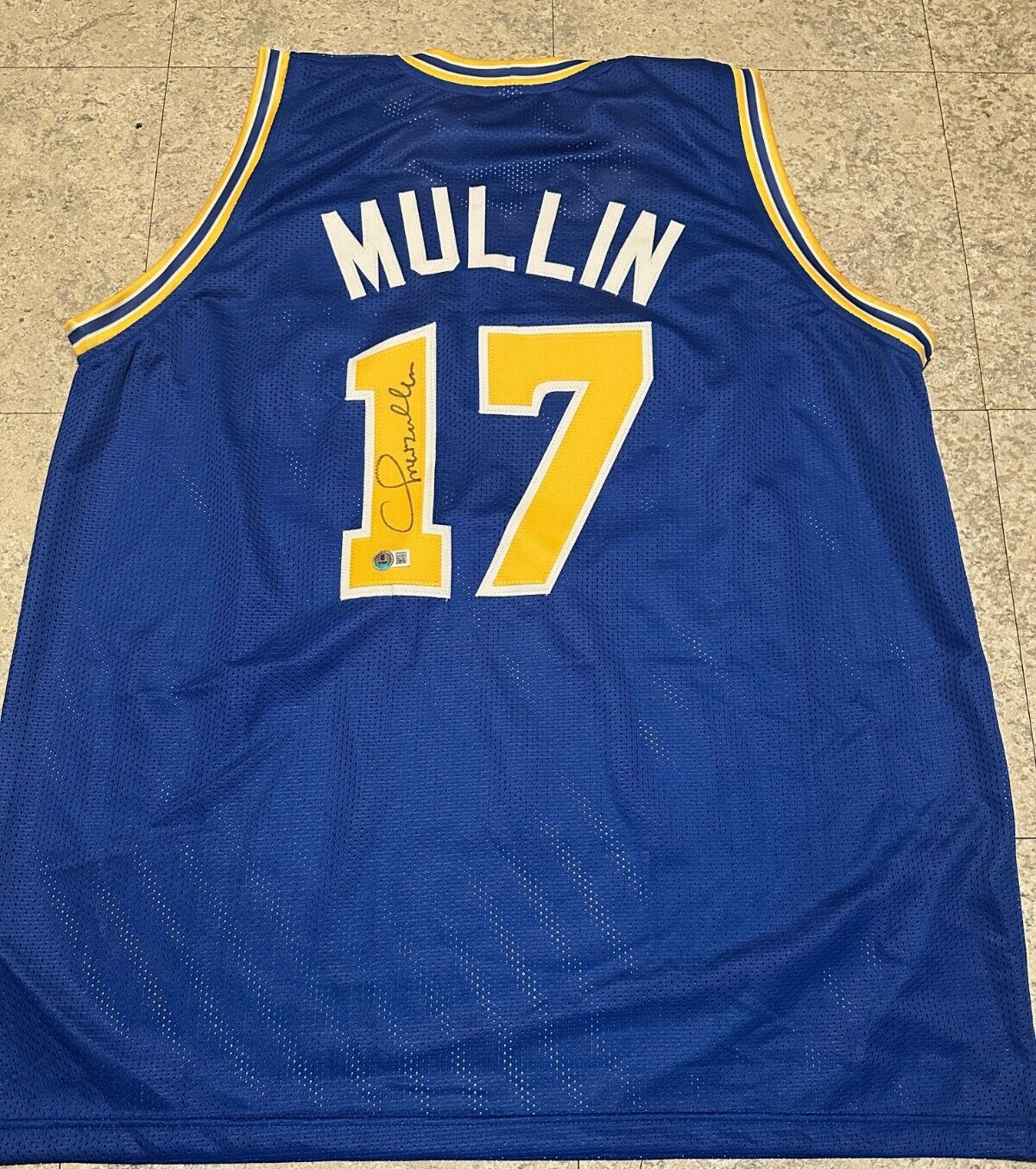 Maillot Golden State Warriors Chris Mullin Dédicacé - Authentifié Beckett COA - Neuf