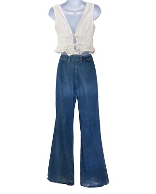 Vintage 70s Wrangler Bell Bottom Flare Hippie Boho Denim Jeans 