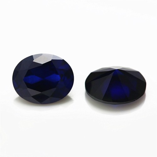 6x8 mm bis 8x10 mm synthetischer blauer Saphir Ovalschliff Laborgefertigt facettierter Edelstein - Bild 9 von 24