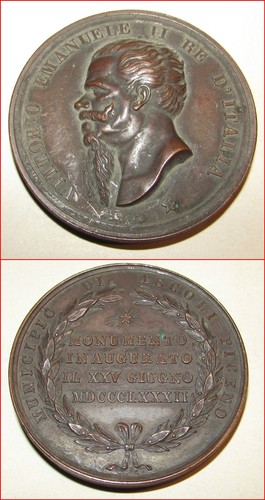 Medaglia Vittorio Emanuele II Re D'Italia 1882 Municipio Ascoli piceno