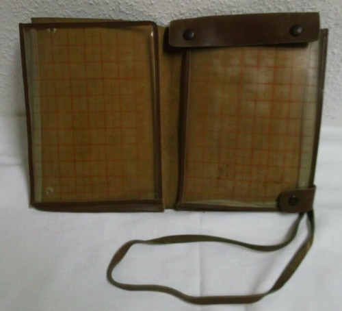 50s 60s Card Bag Crossbody Cowhide Leather Brown Bag 24x18 Vintage 