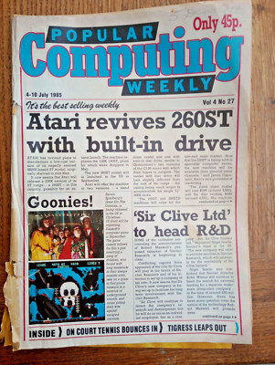 Vintage Popular Computing Weekly Magazine 4-10 July 1985 Atari 260 ST Disc Drive