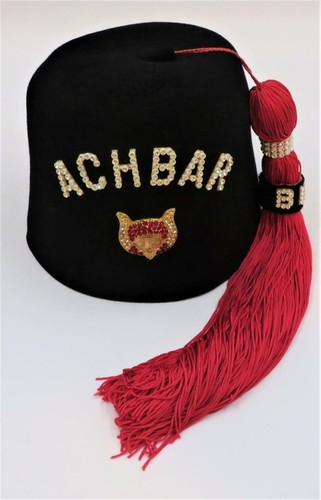 Masonic Shriner, ACHBAR, Jeweled Black 