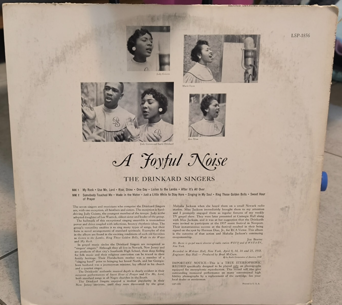 【J18328】Haugaard & Hoirup The Drinkard Singers - A Joyful Noise RCA Stereo 1S/1S LP | eBay