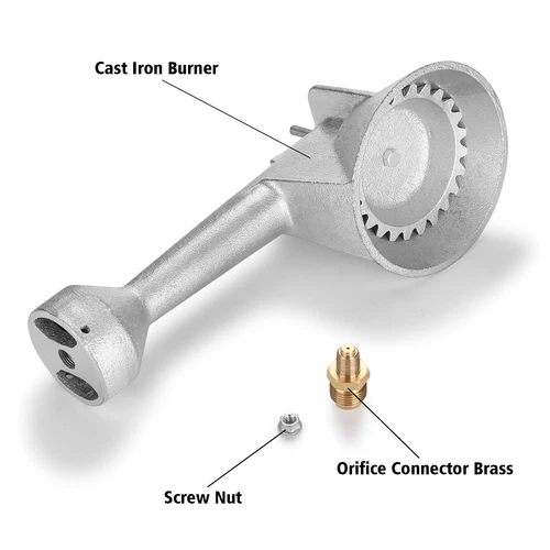 Propane Cast-Iron Round Burner & 4FT 20PSI High Pressure Regulator Hose& Fitting - Picture 6 of 32