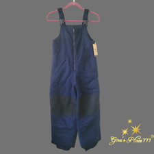 NWT Cherokee Kids Reinforced Knee Snow Bib Overalls Outerwear Blue Medium
