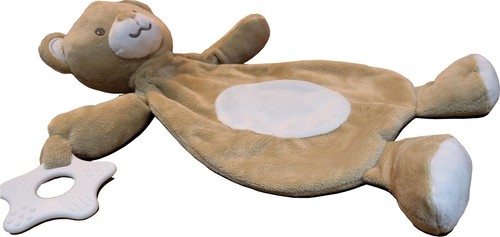 NEW Baby Boys Girls Teething Ring Teddy Bunny Elephant Tags Comforter Blanket - Picture 2 of 8